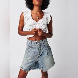 Free People We The Free Nelson Denim Harem Short ~